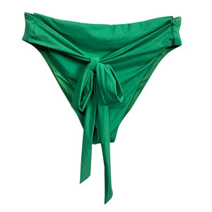 Good American Green High Waist Bikini Bottom Size 6 Tie Front Swimwear